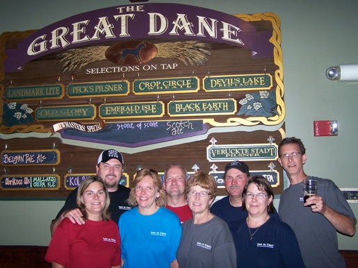 Wisconsin Brewery Tour Group at Great Dane Brew Pub in Madison WI